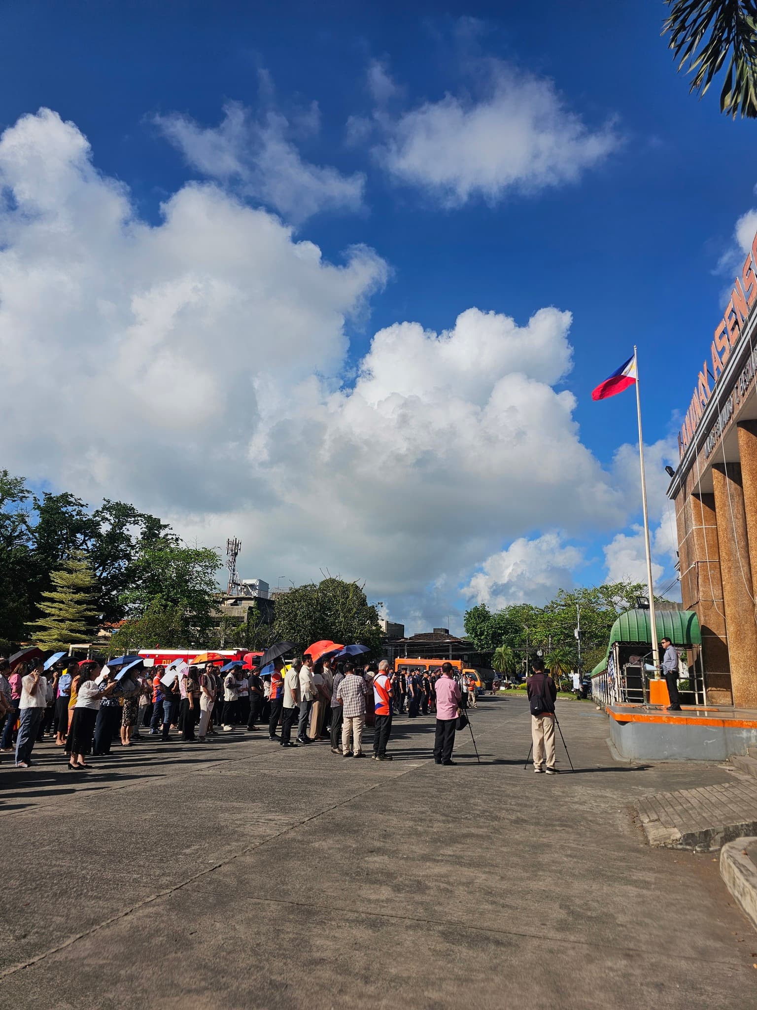 Flag ceremony outside Ozamiz City Hall